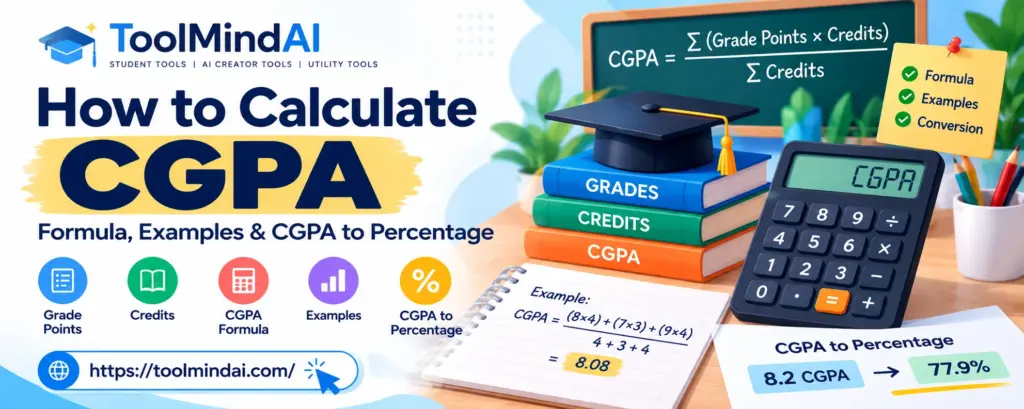 How to calculate CGPA using grade points, credits and CGPA to percentage conversion