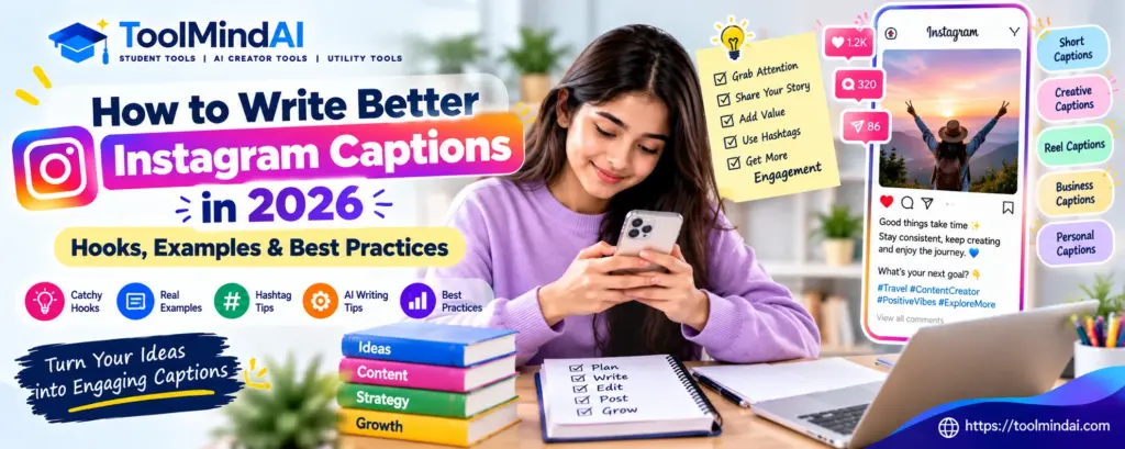 How to write better Instagram captions with creative hooks, examples, hashtag tips, and AI writing guidance.